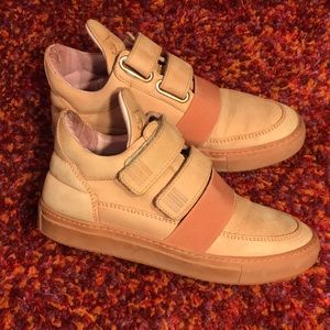 Filling Pieces leather pink sneakers